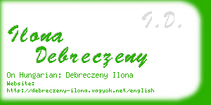 ilona debreczeny business card